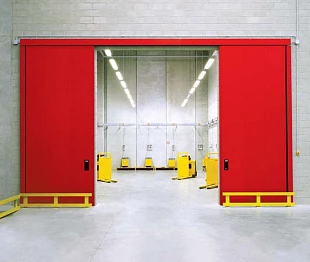 Противопожарные откатные двустворчатые ворота размера 2600х3000